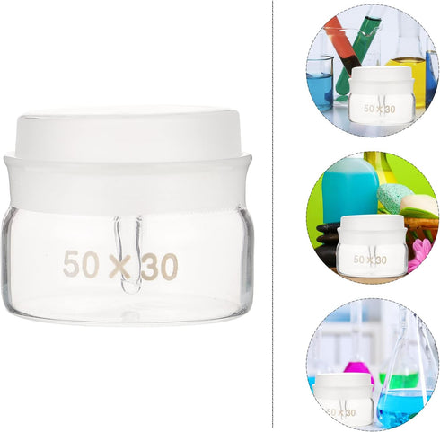 iplusmile 2pcs Weighing Bottle Clear Glass Specific Gravity Bottles with Lid Laboratory Equipment Laboratory Supplies 50 30mm...