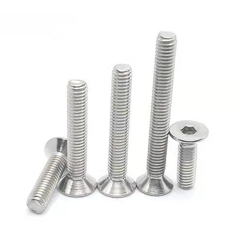 M10-1.5 x 55mm Flat Head Socket Cap Screws Bolts, Stainless Steel 18-8 (304), Bright Finish, Allen Socket Drive,Machine Screws Inner Hex Screw Fas...