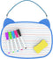 Small Dry Erase White Board 11.5x8" with 5pcs Dry Erase Markers, Double Sided Dry Erase Lapboard with Lines, Mini Hanging Whiteboard for Kids (Blu...