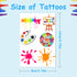 Art Temporary Tattoo Paint Birthday Party Favors Decorations Art Birthday Party Tattoos Stickers Favors Creative Party Supplies for Kids Girls Boy...