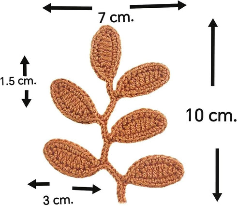 HukDok Handmade Crocheted Leaves Artificial for Decoration Embellishment Scrapbook Craft Card Supplies DIY Flowers Cotton Yarn Applique Flower Lea...