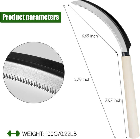 Sod Cutter Japanese Weeding Sickle, Japanese Weeding Tool with Sawtooth, Hand Sickle Weeding Tools for Garden, Hand Hoe Garden Tool, Light Serrati...