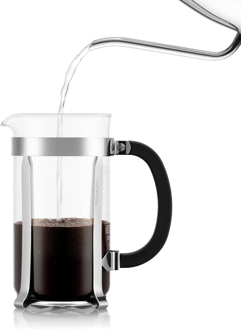 Bodum 34oz Chambord French Press Coffee Maker, High-Heat Borosilicate Glass, Polished Stainless Steel – Made in Portugal...