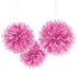 Amscan Fluffy Paper Decorations, 16", 3 Pcs, Bright Pink...