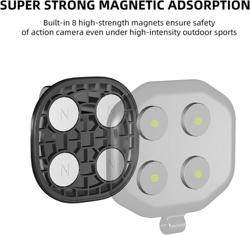 CAPART Quick Release Strong Magnetic Mount Chest for Action Cameras, like DJI OSMO Action 4 3 DJI Pocket 3 2 Insta360 X4 X3 X2 One RS, Go Pro 12 1...