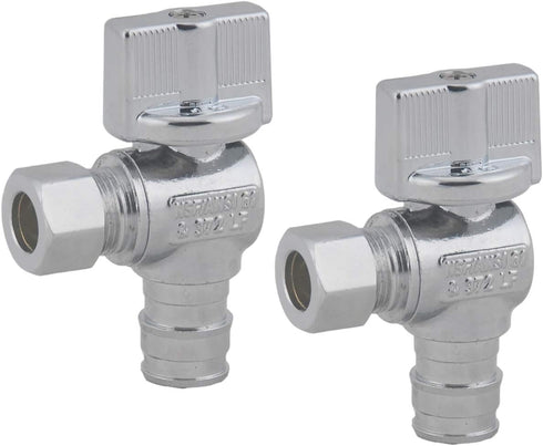 LD Valve- 1/4 Turn Angle PEX A Stop Valve, 1/2-in Exp(F1960) x 3/8-in OD Proprex Angle Shut Off Valve, Quarter Turn Brass Propex Angle Stop Valve...