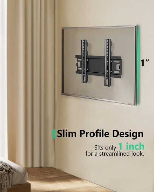 Fixed TV Wall Mount for 14-43 Inches Flat Screen TVs, Low Profile TV Mount Bracket Hold Up 55lbs, Wall Mount TV Bracket Flush Mount Space Saving, ...