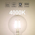 E ENERGETIC LIGHTING Dimmable LED Edison Light Bulb, G25 (G80) Globe Bulb, 60W Equivalent, 4000K Cool White, Christmas Light, E26 Standard Base, U...