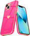 Teageo Compatible with iPhone 13 Case for Women Girl Cute Love-Heart Luxury Bling Plating Soft Back Cover Raised Full Camera Protection Bumper Sil...