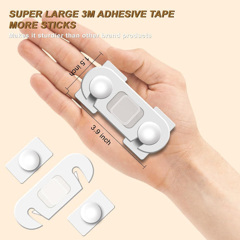 Child Safety Locks (10-Pack) Baby Safety Cabinet Locks - for Cabinets and Drawers, Toilet, Fridge & More. 3M Adhesive Pads. Easy Installation...