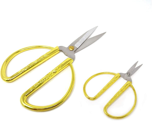 Honbay 2PCS Stainless Steel Sewing Scissors Traditional Chinese Household Scissors Tailor Scissors with Dragon and Phoenix Relief Design for House...