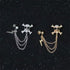 Punk Gothic Skull Long Chain Brooch,Skull Skeleton Flash Tassel Lapel Pins for Women,Suit Coat Breastpin Costume Accessories...