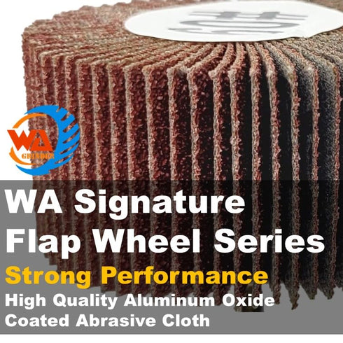 WA 5PCS - 1 1/2"x1"x1/4" inch 120# Industrial Grade Durable Mounted Flap Wheel Sander Aluminum Oxide Sanding Flap Wheels with 1/4" Shank for Drill...