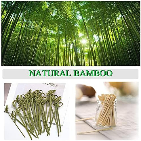 Bamboo Cocktail Forks Appetizer Fruit Food Picks 500 Pcs Food Mini Forks Wooden Cocktail Picks for Cheese Natural Bamboo Wood Party Food Fork Skew...