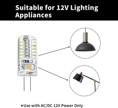 5pcs G4 LED Bulb12V 4W AC/DC Landscape Light Bulbs Bi-Pin Base Light Bulbs Led Landscape Light Bulbs G4 Bulb LED Lighting Equiavlent to 20W-30W T3...