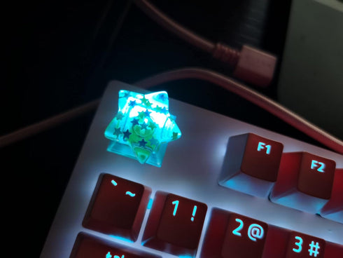 Personalized Transparent Star Keycap Handmade Keycap Cherry Profile Keycap Esc Backlit Keycap Gift R4 Height for Mechanical Keyboard MX Switch...