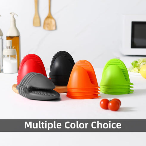 4PCS Oven Mitts, Silicone Pot holders Heat Resistant, Mini Oven Gloves for Kitchen, Thickened Silicone Hot Pads for Cooking & Baking(2Red2Black)...