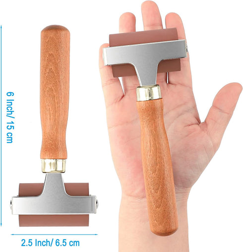 Soft Rubber Roller, Brayer Ideal for Anti Skid Tape Construction Tools, Print, Ink and Stamping Tools(2.5-Inch, Brown)...