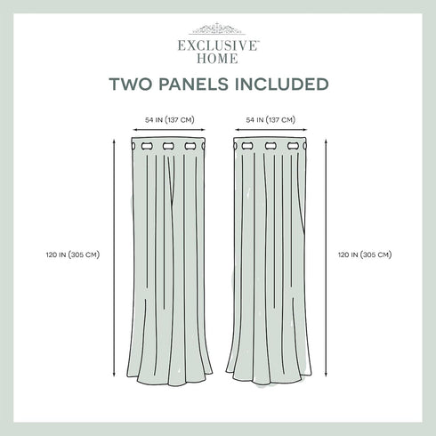 Exclusive Home Biscayne Indoor/Outdoor Two Tone Textured Grommet Top Curtain Panel, 54"x120", Sand, Set of 2...