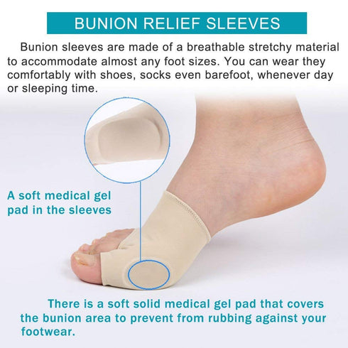 CYG&CL Bunion Corrector and Bunion Pain Relief Sleeves Toe Protector with Gel Toe Spacers, Built-in Soft Silicone Pads for Big Toe Straighten, Hal...
