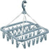 Clothes Drying Hanger with 32 Clips and Drip Foldable Hanging Rack (Light Blue)...