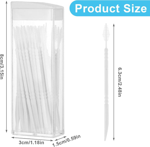200Pcs Double Head Plastic Dental Floss Interdental Brush 2-in-1 Disposable Plastic Dental Toothpicks Braces Cleaner Brush Oral Care Travel Teeth ...