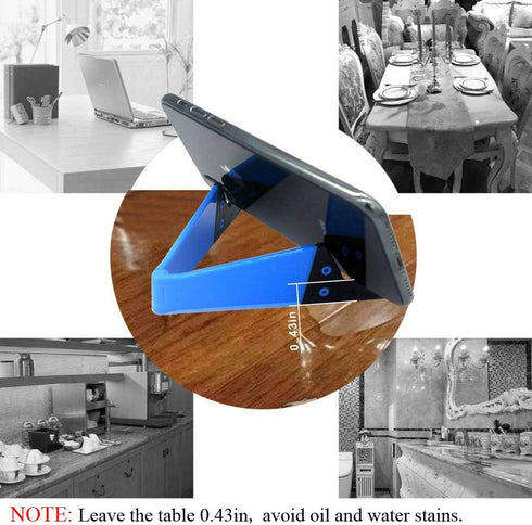 Portable Cell Phone Stand for Desk, Foldable Pocket Travel Mobile Phone Holder, Upgrade Universal V Smartphone Kickstand Mount Compatible with iPh...