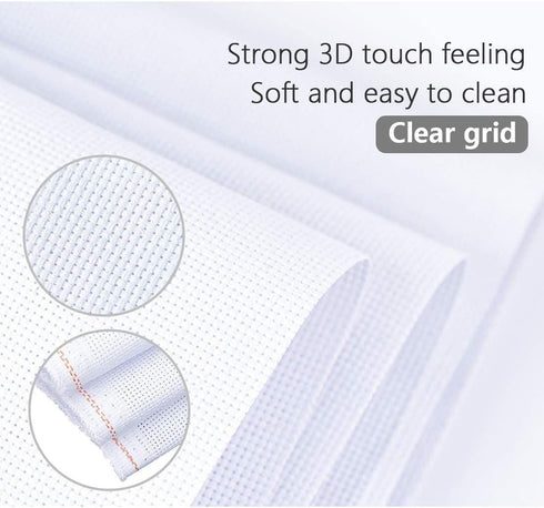 Cross Stitch Aida Fabric 14 Count, 59 by 39 Inch Large Size, Classic Reserve Cross Stitch Aida Cloth for Home DIY Embroidery Decoration...