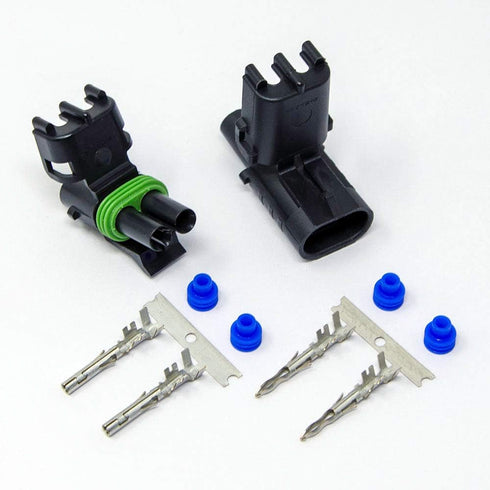 Delphi Packard Weatherpack 2 Pin Terminal Kit 12 AWG...