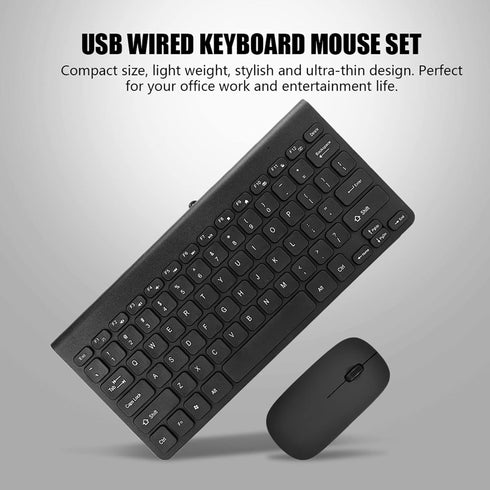 Wired Keyboard and Mouse, Ultra-Thin USB Keyboard Optical Mouse Mice Set ComboFull Size Wire Corded Keyboard Mouse Combo Set with Number Pad for L...