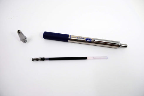 Zebra Pen G-402 Retractable Gel Pen, Stainless Steel Barrel, Fine Point, 0.5mm, Blue Ink, 2-Pack...