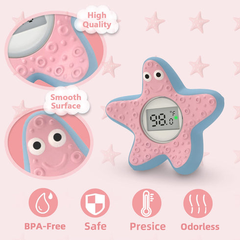 Baby Bath Thermometer Floating Toy, Safety Water Temperature Thermometer for Bathtub - Tub Toy Gift for Newborn Baby Shower, Infants, Toddlers, Ki...