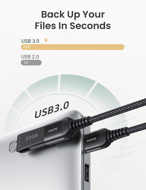 AINOPE USB Extension Cable 20FT USB 3.0 Male to Female USB Extension Cord High Data Transfer Compatible with Webcam,Gamepad, USB Keyboard, Flash D...