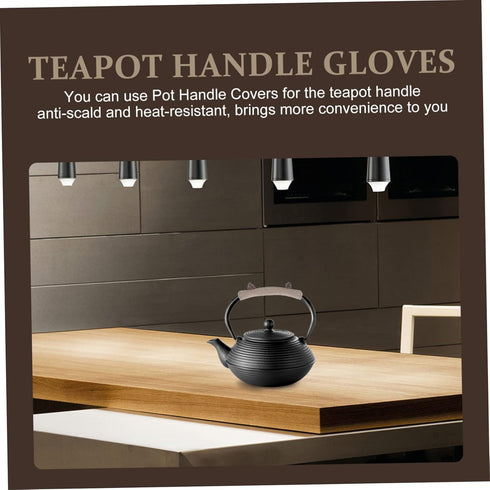 HOMSFOU 2pcs Teapot Handle Sleeve Oven Mitt Pot Holder Tea Kettle Cotton Handle Cover Kettle Handle Wrap Hot Door Handle Protector Teapot Handle P...