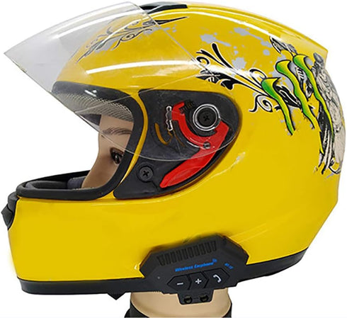Helmet Bluetooth Headset, BT-12 Motorcycle Helmet Intercom, Helmet Communication System Supports Handsfree, Stereo Music...