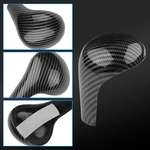 Gear Shift Knob Cover Trim ABS Plastic, Carbon Fiber, Compatible with Audi A6L 2005-2011, Q5 A4L 2009-2012, A5 2008-2010, Q7 2006-2012...