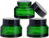 3 Pack Glass Jars with Lids and Inner Liners,50g Green Glass Cream Jar Empty Cosmetic Container Storage Jars,Refillable Travel Jars for Creams, Lo...