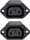 uxcell C13 Panel Mount Plug Adapter 250V AC 10A 3 Pins IEC Inlet Module Plug Power Connector Socket Straight Pack of 2...