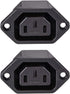 uxcell C13 Panel Mount Plug Adapter 250V AC 10A 3 Pins IEC Inlet Module Plug Power Connector Socket Straight Pack of 2...