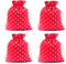pankdream 10-Pack Red Round Dot Burlap Bag Storage Bags with Drawstring Closure for Jewelry DIY Craft Wedding Christmas Shower Party Favor...