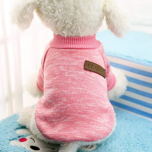 Idepet Pet Dog Classic Knitwear Sweater Soft Fleece Coat Thickening Warm Pup Dogs Shirt Winter Pet Dog Cat Clothes Puppy Customes Clothing for Sma...