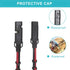 12FT SAE to SAE Extension Cable 16AWG- SAE Extension Cord, SAE 2Pin Bullet Quick Connect 16awg Heavy Duty Wire Harness with Waterproof Cap...