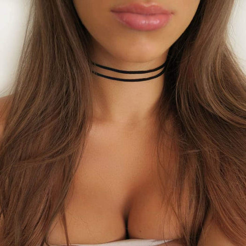Zoestar Choker Necklace 2 Layered Black Velvet Collar Necklaces for Women...