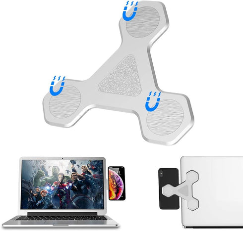 xcivi Monitor Side Mount Magnetic Bracket - Laptop Duo Screen Mount & Smartphone Holder (Silver)...