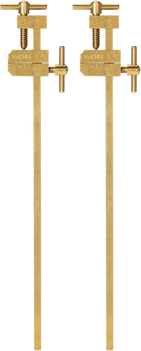 KAKURI Small Bar Clamps for Woodworking 5" HATAGANE Japanese Wood Clamps, Metal Parallel Clamps Tool Set 2 Pcs, Brass Gold, Made in JAPAN...