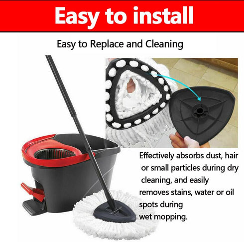 3 Pack Mop Replace Head, Great Cleaning Power Spin Mop Replacement Head for Easywring 1-Tank System, Easy Cleaning, Microfiber, Machine Washable f...