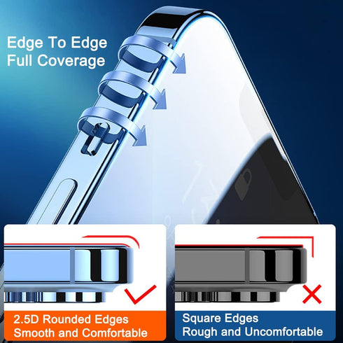 [2 Pack Anti-Blue Light Privacy Screen Protector Compatible with iPhone 12 / iPhone 12 Pro 6.1", 9H Hardness Scratch Resistant Shatter-Proof Tempe...