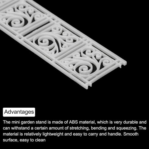 MECCANIXITY 2pcs 7.17 Inch Miniature Garden Fence, Mini Ornament Wood Picket Fence Decorative for Dollhouse Home DIY, 0.08" White Circle Style...