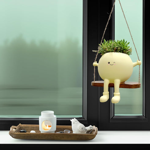 Face Plant Pot,Succulent Pots,Small Flower Pots,Gift Planter with Drainage Hole,Unique Cute Plastic Flower Pot with Face,Novelty Planter,Hanging P...