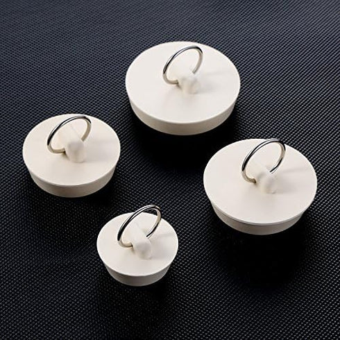 Hestya 4 Pieces Rubber Drain Stopper Set Bathtub Sink Stopper Drain Plug with Hanging Ring for Bathtub, Kitchen and Bathroom(1-1/8, 1-3/8,1-5/8, 1...